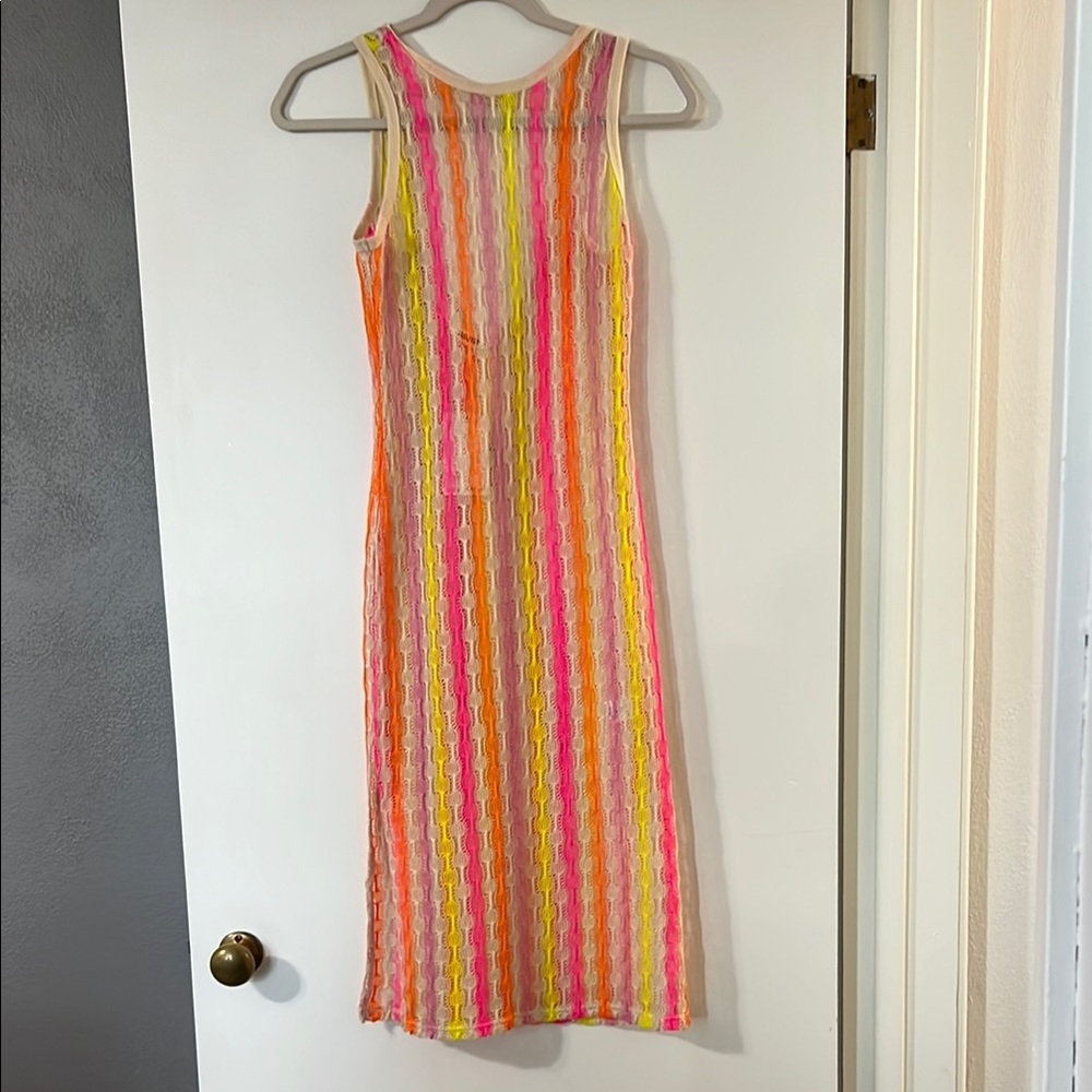 Miken Pink and Orange Sheath Swim Coverup